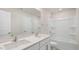 This bathroom features a double vanity, large mirror, and a shower/tub combo at 121 Pisgah St, Sanford, NC 27330