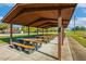 The covered picnic pavilion provides shaded seating and tables at 1817 Heisser Ln, Fuquay Varina, NC 27526