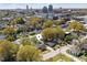Aerial view shows neighborhood proximity to the city at 211 Hargrove St St, Durham, NC 27701