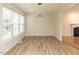Cozy dining area with hardwood floors and modern lighting fixture at 2424 Horizon Hike Ct, Raleigh, NC 27603
