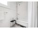 Bathroom with claw foot tub and classic subway tile at 315 Oakwood Ave, Raleigh, NC 27601