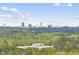 Stunning cityscape view from wooded landscape, showcasing a vibrant urban center with modern architecture at 4210 Brynwood Ave, Durham, NC 27713