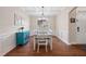 Dining room with coffered ceiling and stylish light fixture at 556 Rolling Meadows Dr, Clayton, NC 27527