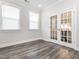 Bright office space with wood floors, recessed lighting, and sleek white trim at 781 Cormiche Ln, Wake Forest, NC 27587
