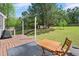 Inviting backyard deck with outdoor seating and a grill, perfect for entertaining guests at 8016 Parker Mill Trl, Fuquay Varina, NC 27526