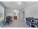 Functional bedroom setup as an office with access to the ensuite bathroom with great flexibility at 8812 Forester Ln, Apex, NC 27539