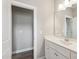 Bathroom featuring a vanity with white cabinets at 9220 Yardley Town Dr, Wake Forest, NC 27587