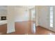 Cozy living room area with fireplace and hardwood floors, creating a warm, inviting atmosphere at 9531 Vira Dr, Raleigh, NC 27617