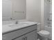 Modern bathroom featuring a vanity with white countertop and a tub-shower combination at 1014 Middlecrest Dr, Rocky Mount, NC 27804