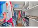 Organized walk-in closet featuring ample storage with shelves, hanging racks, and organized clothing at 102 Parkbranch Ln, Cary, NC 27519