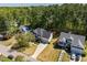 An aerial view showcases the home with a lush backyard at 103 Caymus Ct, Cary, NC 27519