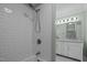 Classic bathroom features a shower/tub combo and tile surround at 105 Toynbee Pl, Chapel Hill, NC 27514