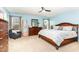 Cozy main bedroom features natural light, a ceiling fan, and comfortable furnishings at 1109 Forest Willow Ln, Morrisville, NC 27560