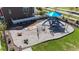 An aerial view of a community playground with swings, slides, and climbing area at 1126 Russet Ln, Apex, NC 27523