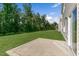 An empty concrete patio in a well-manicured backyard at 125 Pisgah St, Sanford, NC 27330