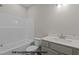 This bathroom features a shower-tub combo, toilet, and vanity with sink at 170 Brookhaven Dr, Spring Hope, NC 27882