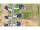 Overhead shot featuring homes and driveways within a developing subdivision at 295 Springtooth Dr, Zebulon, NC 27597