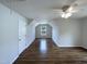 Bonus room with unique ceiling, ceiling fan, and neutral color palette at 312 Sarazen Dr, Clayton, NC 27527