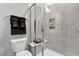 Modern bathroom with glass-enclosed shower and neutral tile at 4015 Jasper Olive Rd # 30, Apex, NC 27523