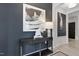 Stylish entryway features decor and a black console table at 4015 Jasper Olive Rd # 30, Apex, NC 27523