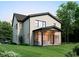 Exterior of new construction home featuring a screened-in porch with backyard view and attached garage at 406 Columbia Dr, Raleigh, NC 27604