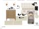 Guest Bathroom design board featuring a vanity, matte black faucets and tiled shower at 406 Columbia Dr, Raleigh, NC 27604