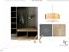 This mudroom includes bench seating with cubbies, brass hooks and a light fixture at 406 Columbia Dr, Raleigh, NC 27604