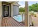 A relaxing hot tub on a wooden deck, offering a private and serene outdoor space at 4769 Swordfish Dr, Raleigh, NC 27603