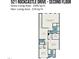 Second floor plan exhibiting the layout of bedrooms, bathrooms, and living spaces with dimensions at 521 Rockcastle Dr, Cary, NC 27519