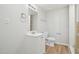 Spacious bathroom features a vanity, toilet, and walk-in shower at 5218 Revere Rd, Durham, NC 27713