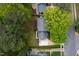 A bird's-eye view of a well-maintained home featuring a lush backyard and mature trees offering privacy at 6216 Valley Estates Dr, Raleigh, NC 27612