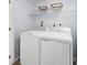 Practical laundry room equipped with modern washer and dryer for efficient laundry care at 634 Silverado Sunset Loop, Wendell, NC 27591