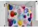 Bathroom featuring a colorful shower curtain with white tile and chrome hardware at 7221 Messenger Dr, Willow Springs, NC 27592