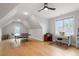 Spacious bonus room featuring ping pong table and desk area at 749 Golfers Vw, Pittsboro, NC 27312