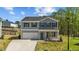 Charming two-story home with gray siding, black shutters, and a well-manicured front lawn at 95 Shady Creek Trl, Garner, NC 27529