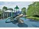 Bright playground with colorful climbing structures and slides, located in a Gathering-friendly community at 104 Buckeye Ln, Chapel Hill, NC 27516