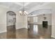 Spacious living room flows into the kitchen with an open floor plan at 104 Lowe Wood Ct, Durham, NC 27703