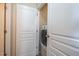 Convenient laundry closet with a modern washer and dryer, making laundry tasks easier at 112 Red Admiral Ct, Hillsborough, NC 27278