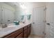 Double sink vanity in main bathroom with updated fixtures, white cabinets and separate water closet at 112 Red Admiral Ct, Hillsborough, NC 27278