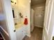 Cozy bathroom featuring a vanity with a mirror and a shower with tiled floors at 1308 Oakridge Ave # 3, Henderson, NC 27536
