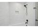 A walk-in shower with white subway tile and a niche in the wall at 14 W Bridlewood Trl, Durham, NC 27713