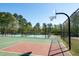 Community sports courts featuring a basketball court and pickleball court, enclosed by a black chain link fence at 150 Big Horn Cv, Louisburg, NC 27549