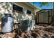 Home exterior features a propane tank, HVAC, and storage shed at 150 Big Horn Cv, Louisburg, NC 27549