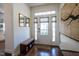 Bright foyer featuring hardwood floors and ample natural light at 150 Red Admiral Ct, Hillsborough, NC 27278