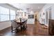 Open floorplan with a view from the dining area into the modern kitchen at 150 Red Admiral Ct, Hillsborough, NC 27278
