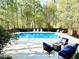 Backyard pool with lots of deck space at 206 Zapata Ln, Chapel Hill, NC 27517