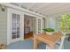 Screened-in porch with views to both the home's interior and exterior, and features comfortable seating at 2416 W Club Blvd, Durham, NC 27705