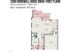 Detailed first floor plan of a home featuring a living room, kitchen, dining area, bedroom, bath, and garage at 3360 Bordwell Ridge Dr, New Hill, NC 27562