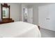 Bedroom featuring a bed, large closet, and view of the hallway through a door at 3787 Pleasant Hill Church, Siler City, NC 27344