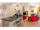 Bright and open kitchen view with breakfast bar and an open floor plan at 401 Stinhurst Dr, Durham, NC 27713